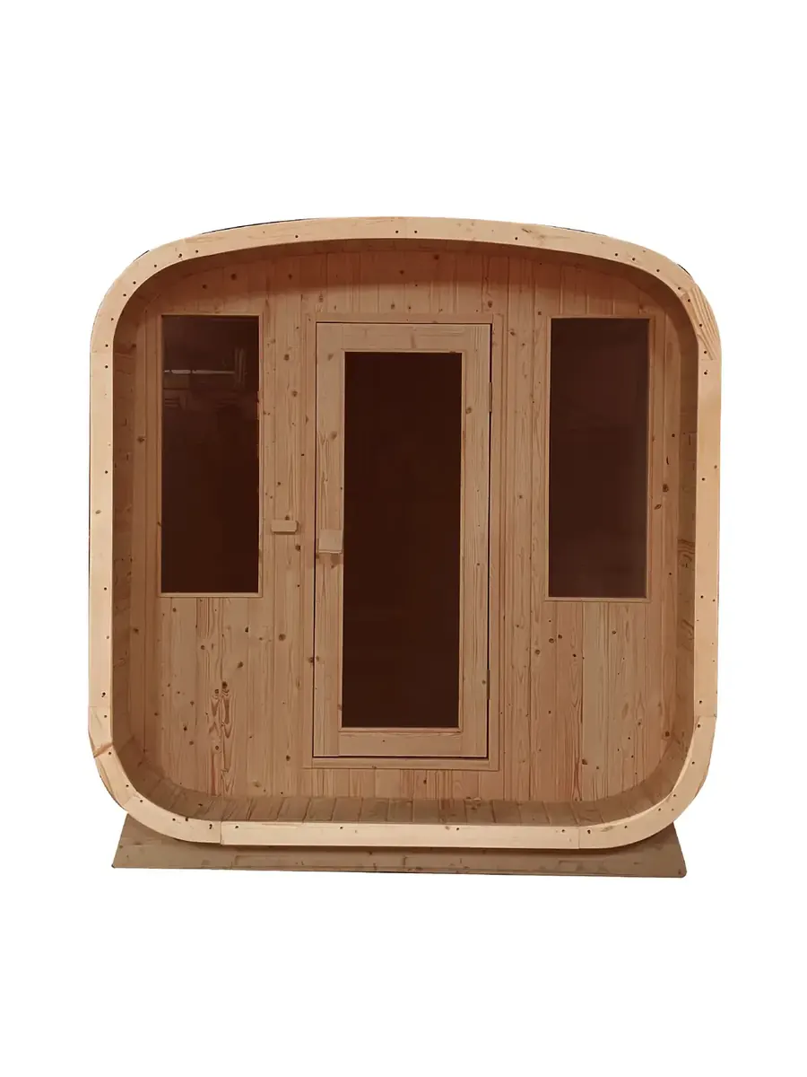 Sauna extérieur KUB en bois vue 01