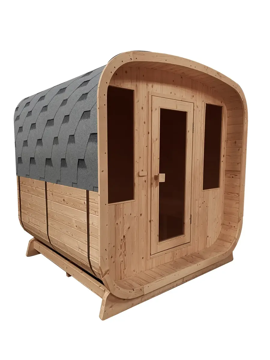Sauna extérieur KUB en bois vue 02